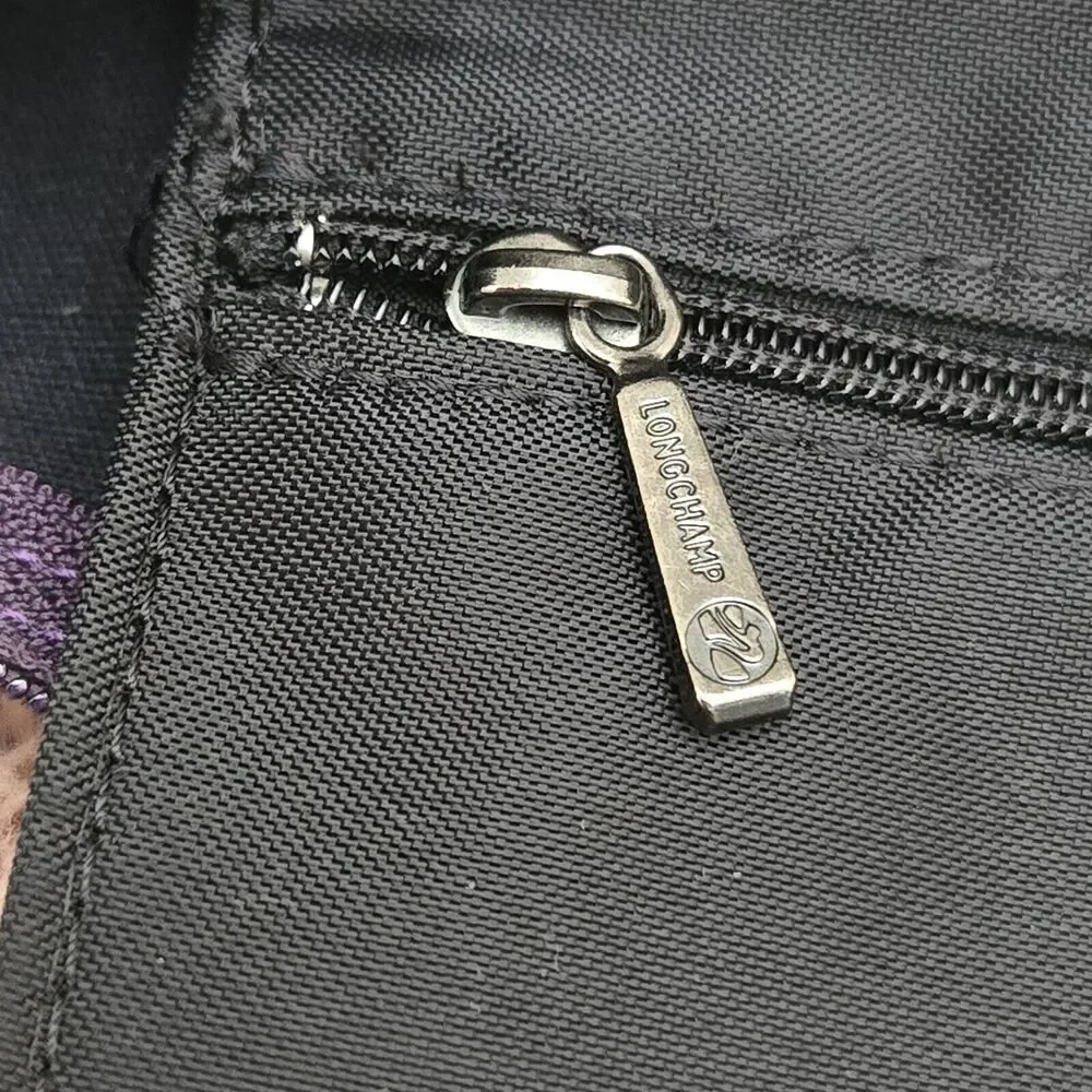 Longchamp Pliage velvet mini Multicolour‎ Black/Eggplant